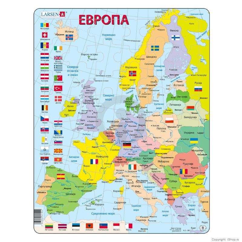 Puzzle Politička Karta Evrope Škola Školski Pribor